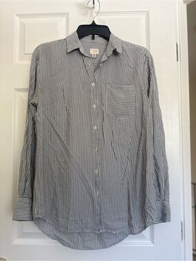 a new day Black & White Vertical Stripe Button-Down Shirt